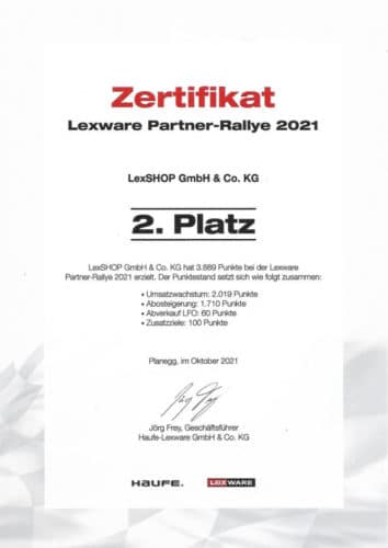 Zertifikat Lexware Partner-Rallye