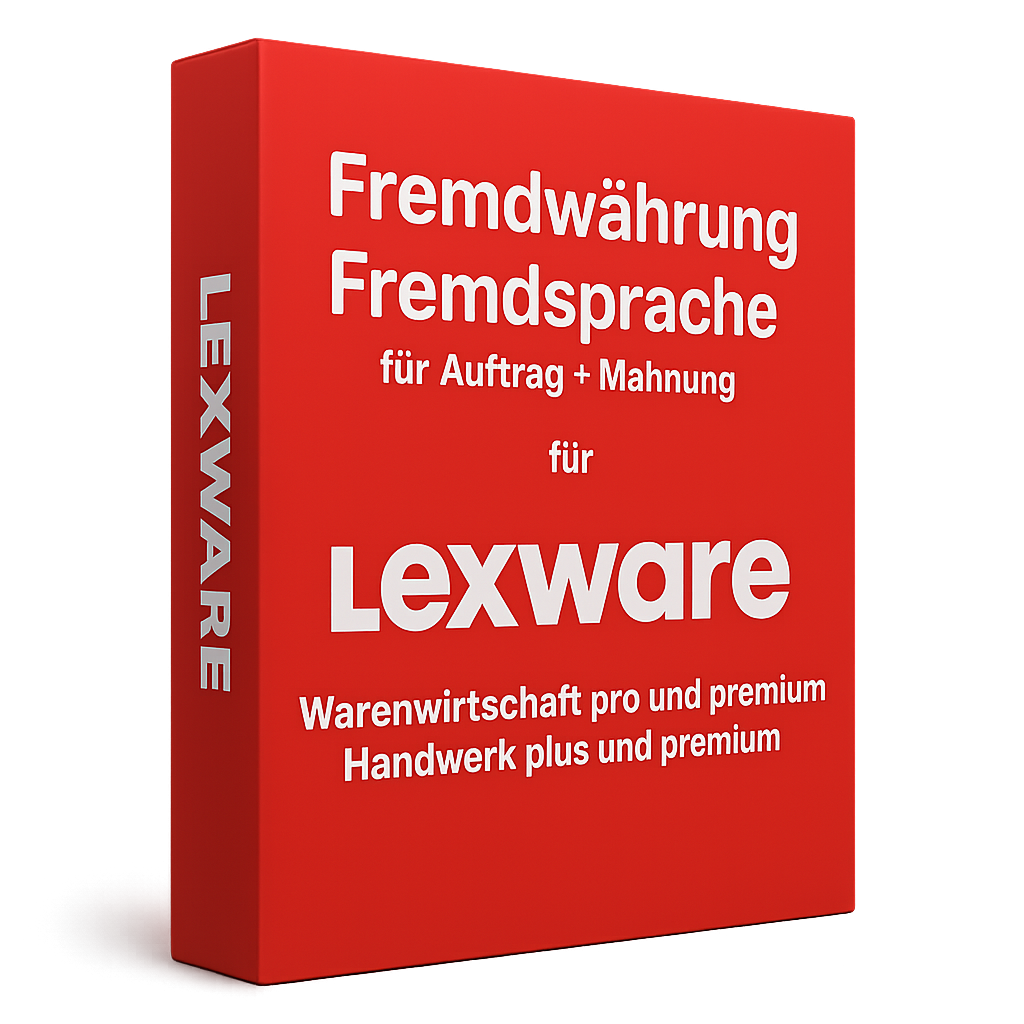 Fremdwährung mit Fremdsprache für Auftrag und Mahnung