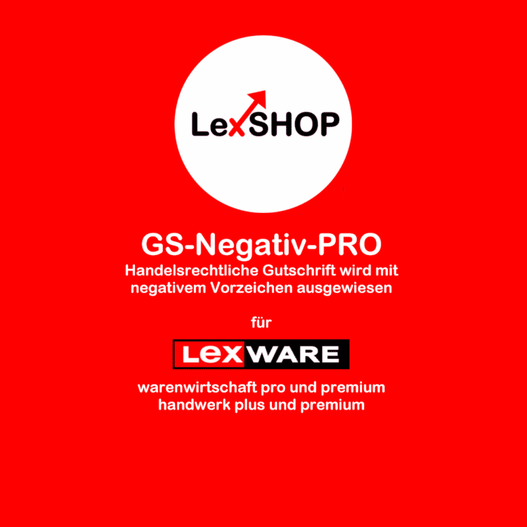 Handelsrechtliche Gutschrift wird mit negativen Werten ausgewiesen für Lexware Warenwirtschaft pro/premium und Handwerk plus/premium