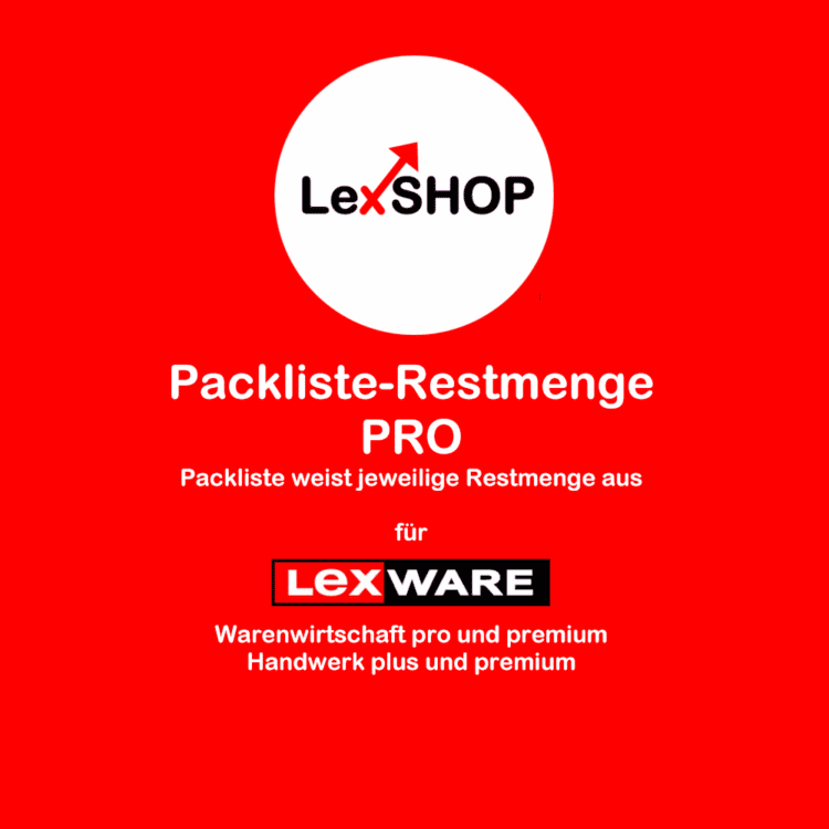 Packliste mit jeweiliger Restmenge für Lexware Warenwirtschaft pro/premium und Lexware Handwerk plus/premium