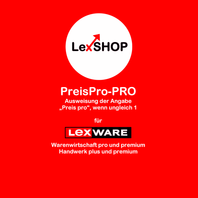 Ausweisung der Angabe Preis pro in Lexware Warenwirtschaft pro/premium und Handwerk plus/premium