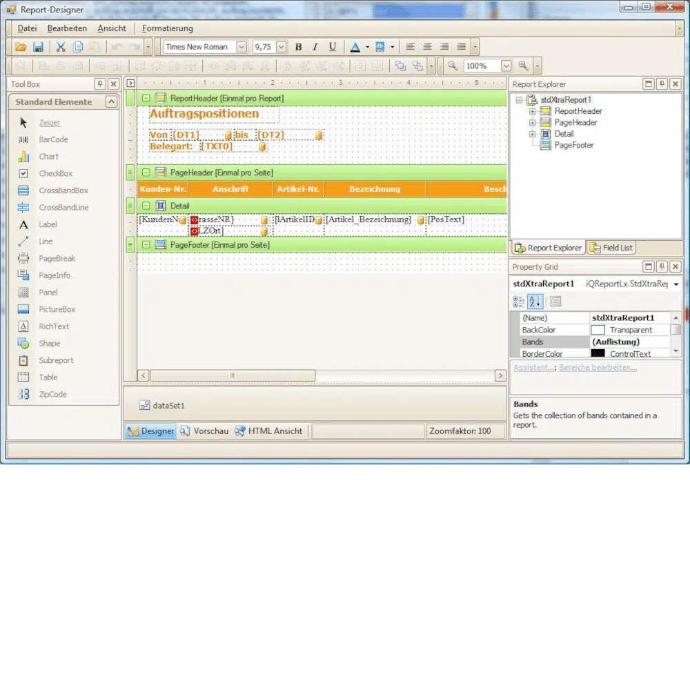 Explorer/LX und ODBC/LX, Report Manager