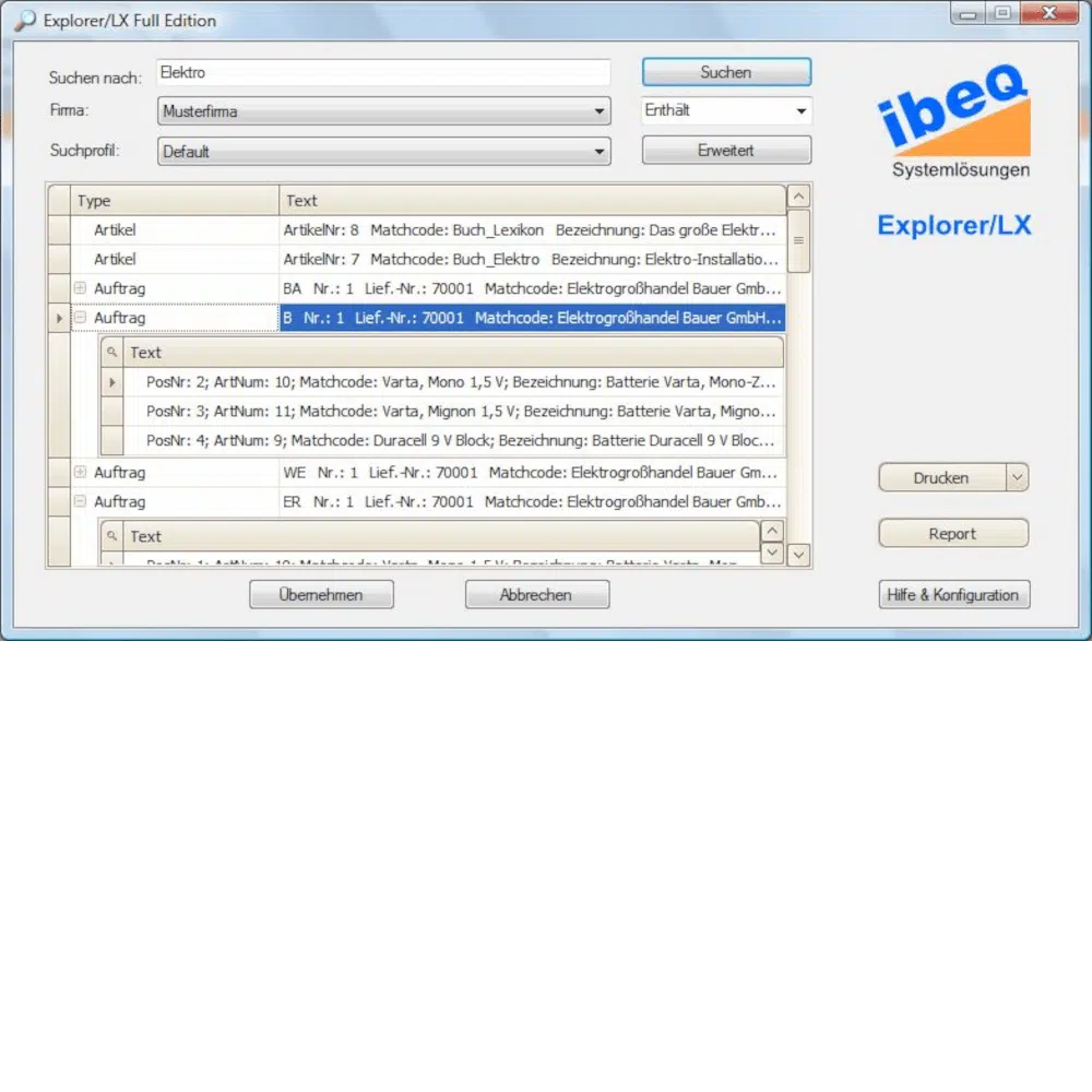 Explorer/LX und ODBC/LX, Report Manager