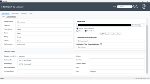 File2Lex für den DATEV oder CSV Import von Belegen mit Belegbildern File2Lex für den DATEV oder CSV Import von Belegen mit Belegbildern